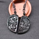Collier pour homme avec dragon 2 pièces 7