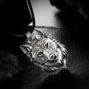 Collier pour homme avec loup D319 6