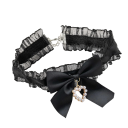 Collier ras de cou en dentelle pour femme avec nœud et pendentif en perle, fermoir à l'arrière, collier élastique pour le cou pour les occasions spéciales 2