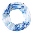 Collo e sciarpa con motivo astratto che ricorda un dipinto in blu e bianco per escursionismo, ciclismo, pesca e sport 2