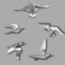 Colombe decorative da parete 5 pz 12