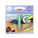 Colorazione magica ad acqua con animali marini disegno ripetuto 19x20 cm libro di carta blu e viola con penna per bambini 1