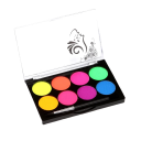 Colori fluorescenti UV per il corpo e il viso Colori neon professionali Palette di colori neon per il viso 8 colori Trucco di Halloween 2