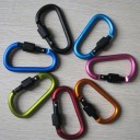 Colourful Carabiner with Screw Lock in D-Shape for Hanging Items on Mountain Trips and Camping. Delivered in a Random Colour. 4