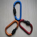 Colourful Carabiner with Screw Lock in D-Shape for Hanging Items on Mountain Trips and Camping. Delivered in a Random Colour. 5