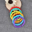Colourful Connecting Rings for Babies 24 pcs Teething Toys with Various Surface Textures For Gum Massage During the Growth of First Teeth Plastic ABS 5