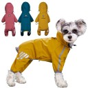 Colourful Dog Raincoat with Hood and Reflective Elements Size XL Fastens with Three Press Studs Protection Against Rain and Wind for Larger 9