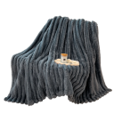 Colourful Fluffy Blanket with Wide Stripes 150 x 200 cm Multifunctional Blanket Throw Bedspread 1