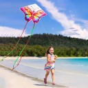 Colourful Flying Kite in the Shape of a Butterfly 79 x 56 cm Children's Kite with Control Handle and 30m Line Fun Outdoor Flying Toy 2