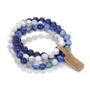 Colourful Natural Stone Bracelet 19 cm 8 mm Beads Elastic Bracelet Multi-layered Jewellery Accessory 5