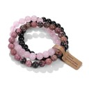Colourful Natural Stone Bracelet 19 cm 8 mm Beads Elastic Bracelet Multi-layered Jewellery Accessory 2