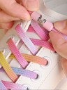 Colourful No-Tie Elastic Laces 100 cm with Screw Buckle Quick Fitting Sports Comfort for Children and Adults 1