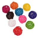 Colourful Rattan Balls for Birds 10 pcs 4