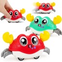 Colourful Wind-Up Crab 12.3 x 6.2 x 6.5 cm Toy for Children with Reversible Movement Battery-Free Motor Skill Development 7