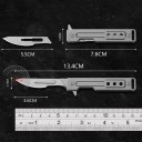 Coltello a scalpello pieghevole in titanio 13,4 cm con 10 lame di ricambio Strumento di taglio preciso Coltello hobby Lavori artigianali Modellismo Equipaggiamento EDC 2