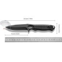 Coltello da campeggio nero in acciaio 20 cm con fodero Coltello da caccia outdoor per sopravvivenza Escursionismo Campeggio Coltello tattico per la natura 2