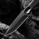 Coltello da campeggio nero in acciaio 20 cm con fodero Coltello da caccia outdoor per sopravvivenza Escursionismo Campeggio Coltello tattico per la natura 5