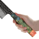 Coltello da chef giapponese forgiato a mano da 8 pollici in acciaio damascato Coltello da cucina su misura con lama di 20,5 cm e manico di 13 cm 2