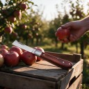 Coltello da innesto pieghevole con lama dritta 16,5 cm Lama in acciaio inossidabile 3Cr13 e manico in palissandro Marrone Per innesti e innestazioni 2