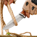 Coltello forgiato in acciaio inossidabile Lama argento manico marrone con fodero Coltello multifunzionale per uso all'aperto e varie attività 4