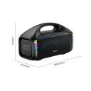 Coluna Bluetooth Portátil 90W IPX7 À Prova de Água Extra Bass Luzes LED 30h de Reprodução Bateria 6600mAh Estéreo Duplo AUX USB Sem Fios 4