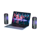 Coluna Bluetooth Portátil IPX7 à Prova de Água 25W Graves Fortes 4000mAh Bateria Controlo por Aplicação Efeito de Luz Cartão SD Tipo-C 8