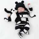 Combinaison à rayures pour bébé - Noir et blanc 1