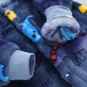 Combinaison d'hiver et de printemps pour bébés Combinaison en flanelle en peluche bleue avec motif de dinosaures Vêtements doux pour enfants en polyester pour garçons et filles 7