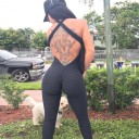 Combinaison de sport pour femme avec le dos dénudé A2004 3