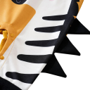 Combinaison enfant unisexe à manches longues et pantalons imprimé zèbre avec bretelles dessinées et crinière 3D col rond en polyester avec boutons-pression 4