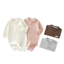 Combinaison pour nouveau-né en coton avec motif de chien Unicolore Fermeture à pressions Col rond Pour garçons et filles Pyjama 7