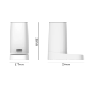 Comedouro automático de 4l para gatos com controlo WiFi Dispensador de ração ecrã LCD Configuração remota de porções Ração seca Luz verde/vermelha 6