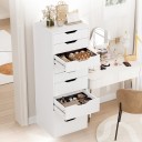Cómoda para dormitorio 124 x 45 x 40 cm con nueve cajones y recortes para agarre Cómoda con cajones sin tiradores con cajones más bajos y más altos 3