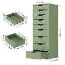 Cómoda para dormitorio 124 x 45 x 40 cm con nueve cajones y recortes para agarre Cómoda con cajones sin tiradores con cajones más bajos y más altos 22