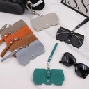 Compact Glasses Case 14.2 x 7 cm Made of Artificial Leather With Buckle and Strap Closing Protective Cover for Travel and Everyday Use 1