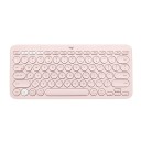 Compact Wireless Bluetooth Keyboard with Round Keys Range Up to 10 m Powered by 2x AAA Plastic Body 27.9 x 12.4 x 1.6 cm 5
