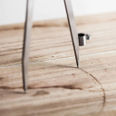 Compás de madera 15 cm Acero al carbono Ángulo de brazo ajustable Porta lápices Para marcar y dibujar círculos con precisión 2