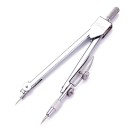 Compasso metallico in acciaio inossidabile per disegno con mine di ricambio in astuccio Compasso per geometria con astuccio trasparente 12 x 3 cm 3