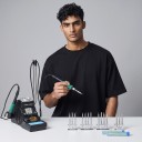 Complete Soldering Station 6.8 x 18 x 11 cm with 3 Handles C115, C210 and C245 and 9 Tips with Temperature Control 90–480 °C and Display in Black 4