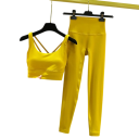 Completo da donna con leggings e reggiseno sportivo, tinta unita, spandex, nylon 13