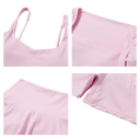 Completo da donna con pantaloni corti e reggiseno sportivo, tinta unita, spandex, nylon 2