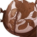 Completo da donna in lingerie con reggiseno semi-trasparente con ferretti e fiori ricamati e perizoma con applicazione floreale e fianchi regolabili 9