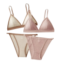 Completo da donna in pizzo con reggiseno e slip con motivo delicato in elastan e poliammide per uso quotidiano 6