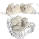 Completo di biancheria intima da donna con motivo di peluche a forma di orsetto in elastan e nylon morbido 2
