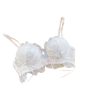 Completo di biancheria intima da donna in pizzo con dettagli in laccetti e volant in cotone leggero, reggiseno e slip per l'uso quotidiano 6