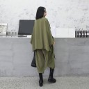 Completo donna camicia asimmetrica con volant e pantaloni larghi con elastico in vita Vestibilità oversize Manica a palloncino 4