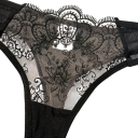 Completo donna in pizzo con reggiseno e slip con ricamo e rete fine in elastan e poliestere per uso quotidiano 4