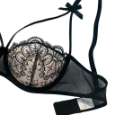 Completo donna in pizzo con reggiseno e slip con ricamo e rete fine in elastan e poliestere per uso quotidiano 7