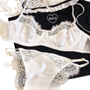 Completo donna in pizzo con reggiseno e slip in materiale liscio elastan poliestere per uso quotidiano intimo 4