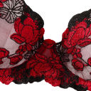 Completo in pizzo da donna con reggiseno e slip con ricamo floreale in elastan e poliestere rosso per uso quotidiano intimo 6